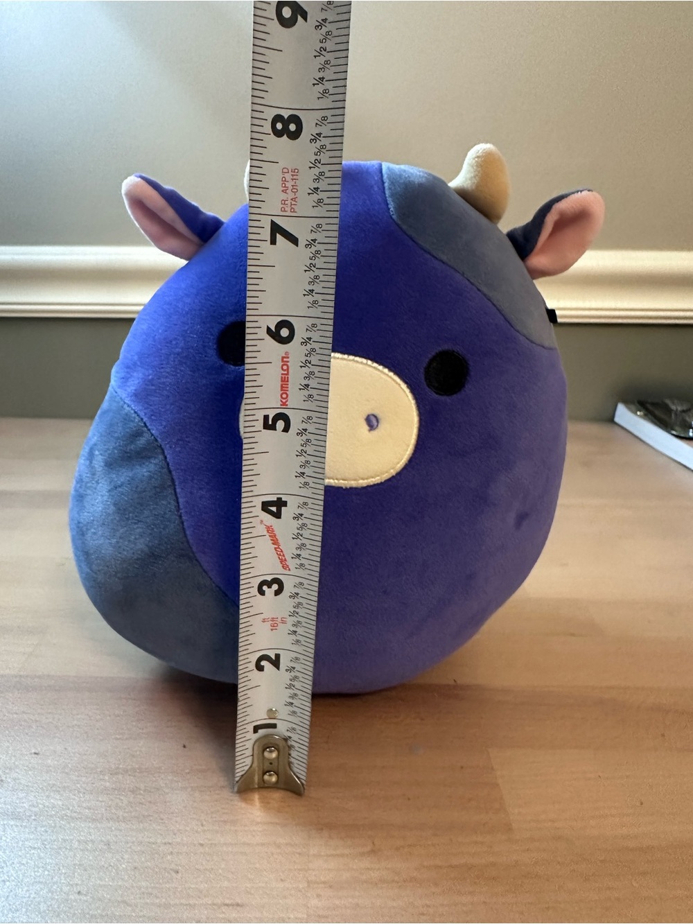 Squishmallows Ingrid the Cow Plush 8” Purple Blue Kellytoy